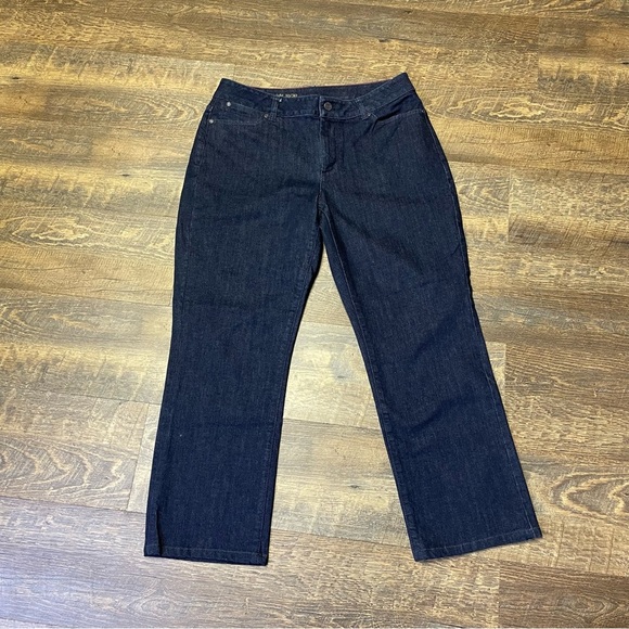 Talbots Jeans Women 10/30 Blue Curvy Fit Straight Leg Ankle Crop Denim Dark Blue - Picture 1 of 8